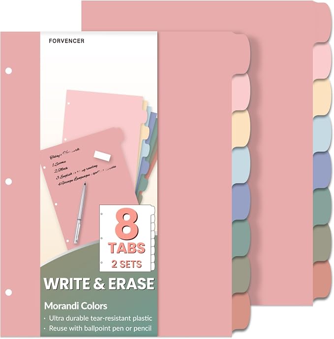 Forvencer 8-Tab Binder Dividers by Forvencer