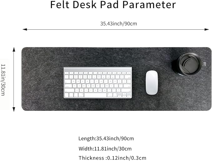 Felt Desk Mat | Computer Mat for Desk | Large Felt Mouse Pad and Keyboard Mat | - Image 2