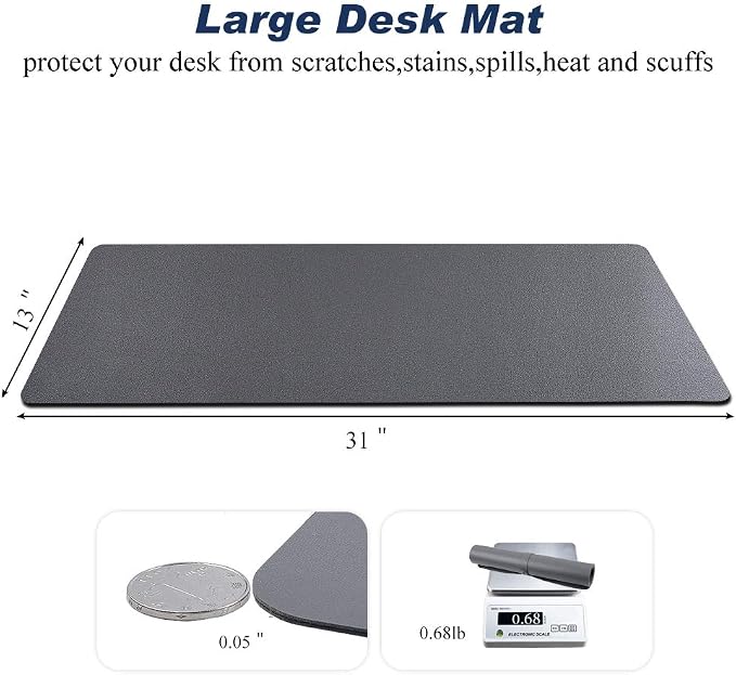 Desk Pad for Office Home 31" x 13", PU Leather Waterproof Large Desk Writing - Image 7