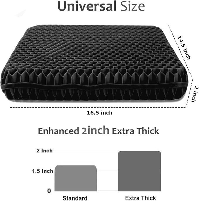 Gel Seat Cushion for Long Sitting, Extra Thick Gel Cushion for Wheelchair Soft - Image 5