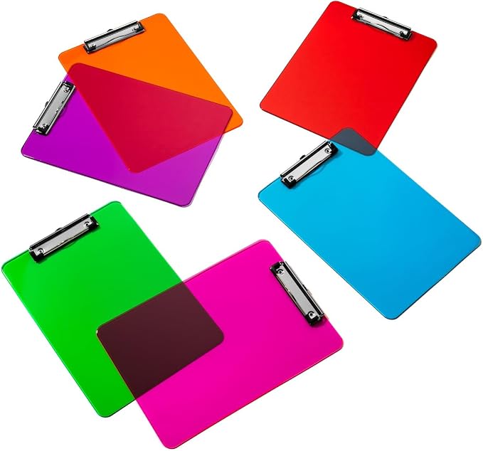 Plastic Clipboards with Low Profile Clip Set of 6-12.5 x 9 Inch Multi Color - Image 8