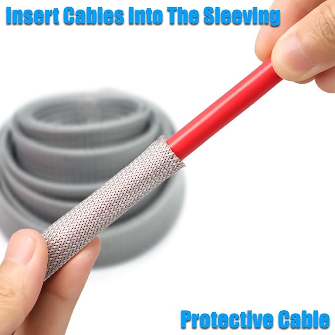 25ft PET Expandable Braided Cable Sleeve 3/8inch Pet Braided Cable Sleeve - Image 4