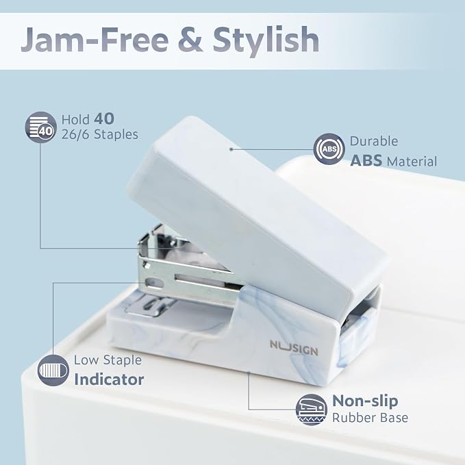 NUSIGN Mini Stapler with 830 Staples, Small Cute Desk Staplers, 25 Sheet - Image 4