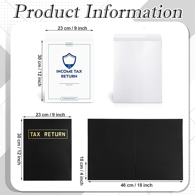 Kosiz 100 Pcs Tax Return Folders and Tax Return Envelopes Bulk 9 x 12 Inch 2 - Image 3
