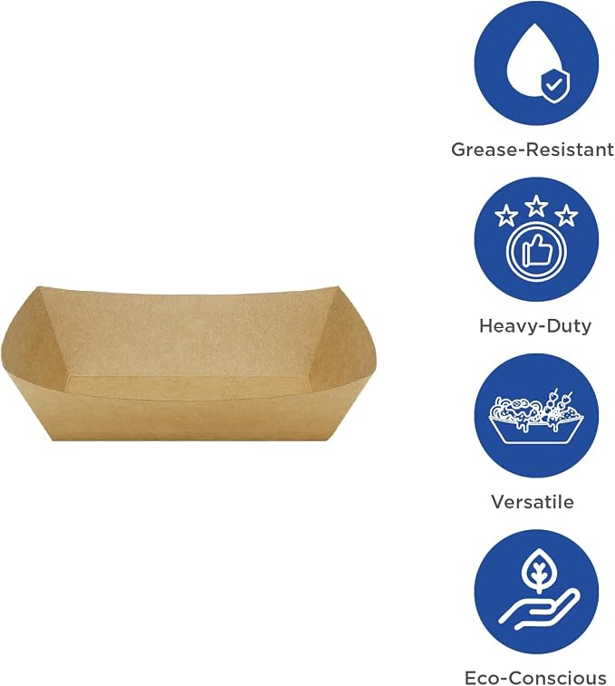 Karat FP-FT200K Kraft Paper Food Serving Tray, 2.0lb Capacity, - Image 3