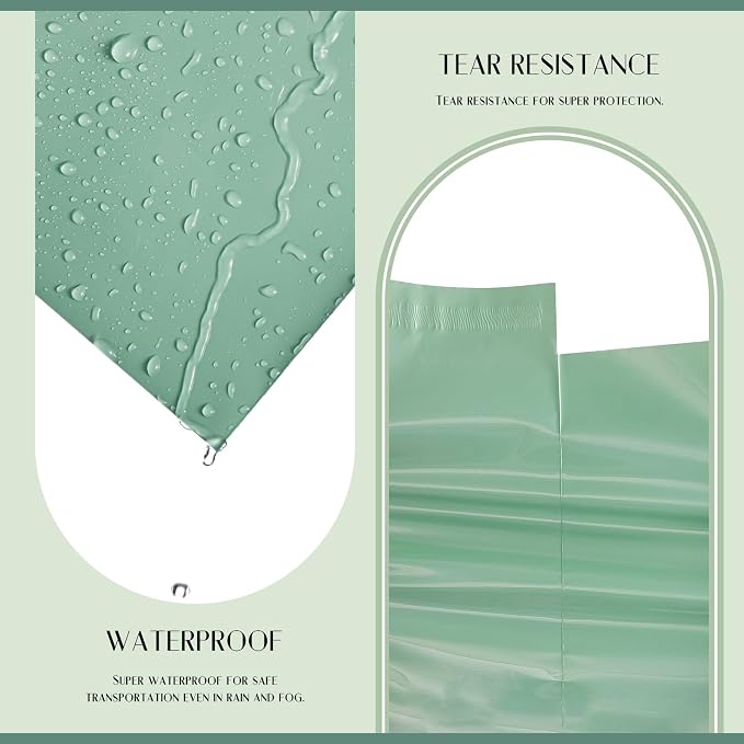 Metronic Poly Mailers 14.5x19 50PC Large Shipping Bags in Grayed Jade Green | - Image 2