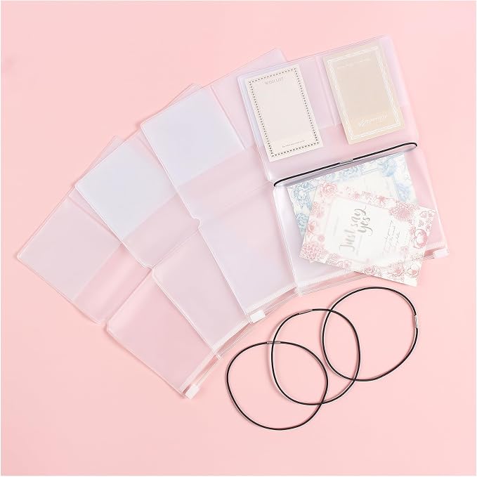 Clear Zipper Pocket for Travelers Notebook, 4 Insert Passport Size Pouch Refill by Dwpetzo