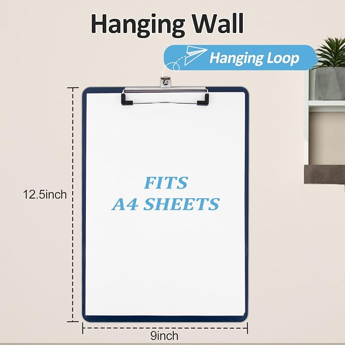 6 Pack Plastic Clipboards with Low Profile Clip, Hanging Clipboards Bulk - Image 5