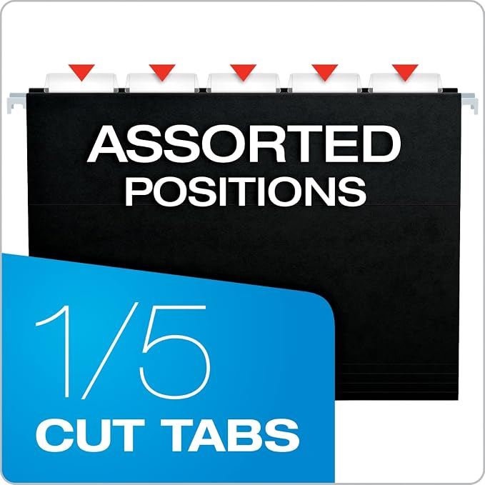 Pendaflex Black Hanging File Folders, 8.5 X 11 Letter Size - Image 6