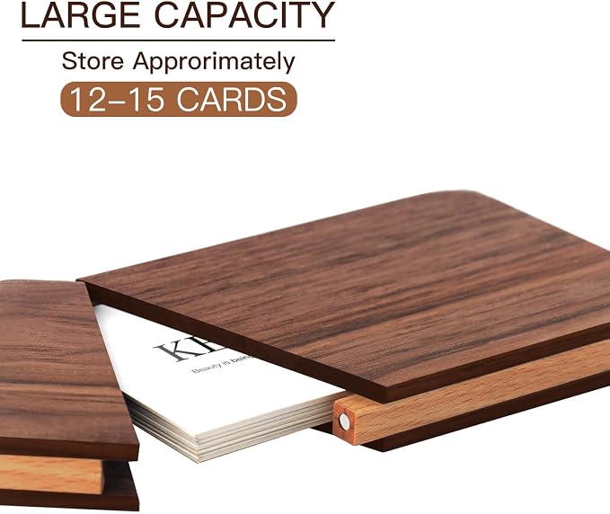 Wood Business Card Holders Wooden Business Card Case Name Card Holder Walnut - Image 3
