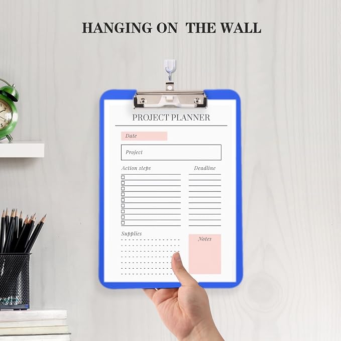 6 PCS Clipboards Bulk with Pen Holder, Standard A4 Letter Size, Plastic Clip - Image 6