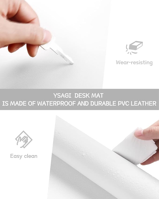 YSAGi Non-Slip Leather Desk Pad XL Size, Waterproof Laptop Computer Desk - Image 5