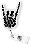 Funny Skeleton Hand Halloween Badge Reel Retractable, Fall Badge Reel by Bydevia