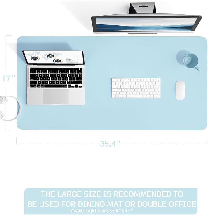 YSAGi Non-Slip Leather Desk Pad L Size, Waterproof Laptop Computer Desk - Image 6