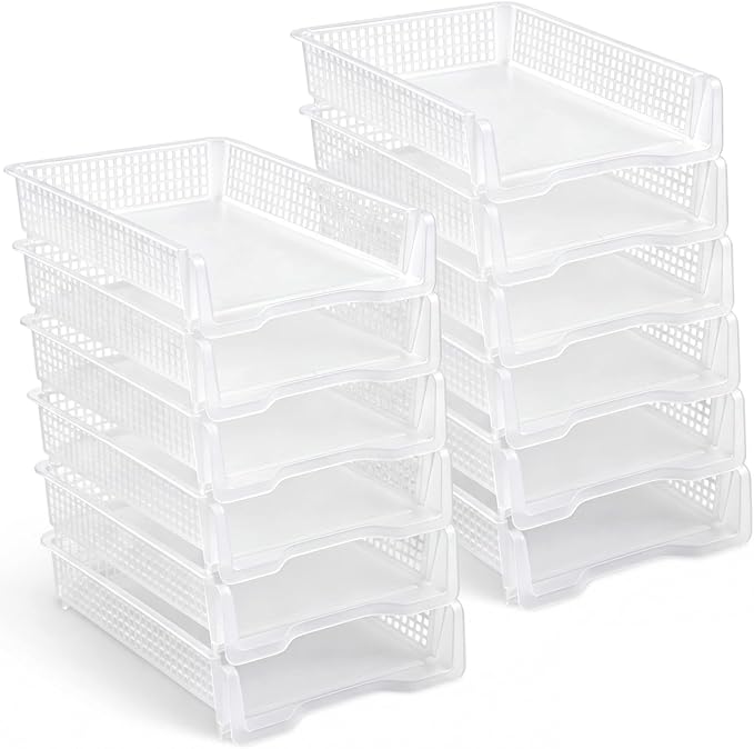 Geetery Set of 12 Turn in Trays Classroom Plastic Trays by Geetery