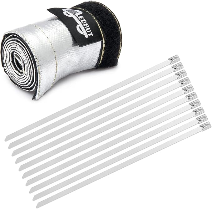 Heat Shroud Aluminized Sleeving Heat Shield fuel line wire heat sleeve 3/4" by LEDAUT