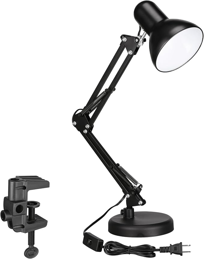 TORCHSTAR Metal Desk Lamp, Adjustable Swing Arm, by TORCHSTAR
