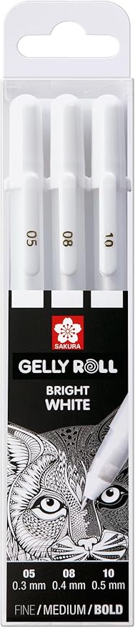 SAKURA Gelly Roll Basic White Gel Pen Set of 3, Drawing & Crafts - Image 2