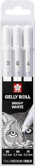 SAKURA Gelly Roll Basic White Gel Pen Set of 3, Drawing & Crafts by SAKURAOFAMERICA