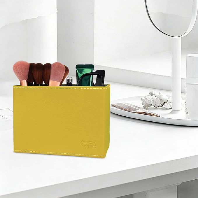 Pen Pencil Holder Cup Container PU Leather Desk Organizer Stand Decor Brush - Image 4