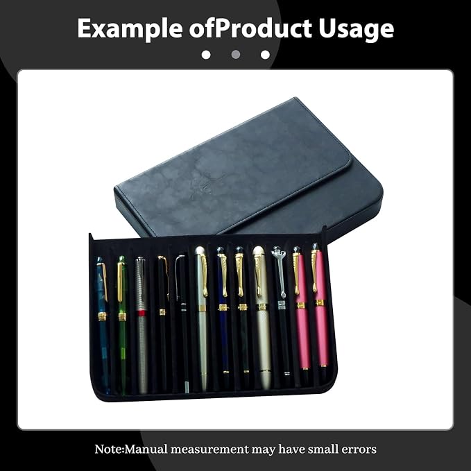 PU Leather Fountain Pen Case, 12-Slot Pen Storage Tray, Organizer Brown | Large - Image 4