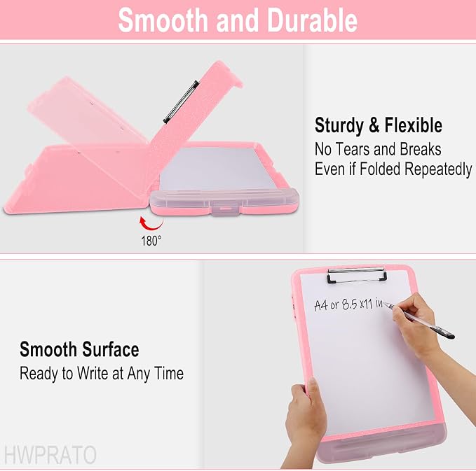 HWPRATO Glitter Clipboard with Storage, Clip Boards 8.5x11 with Pen Holder - Image 6
