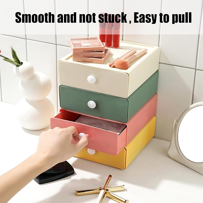 RETON 4 PCS Desktop Storage Drawers, Stackable Desk Organizer - Image 6