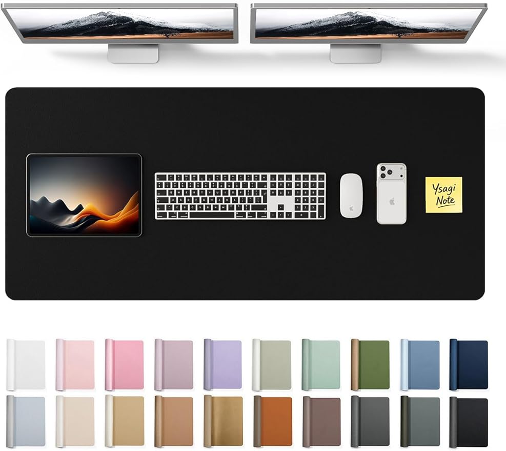 YSAGi Leather Desk Protector, Office Mat, Large Mouse Mat, Non-Slip PU Leather by YSAGi