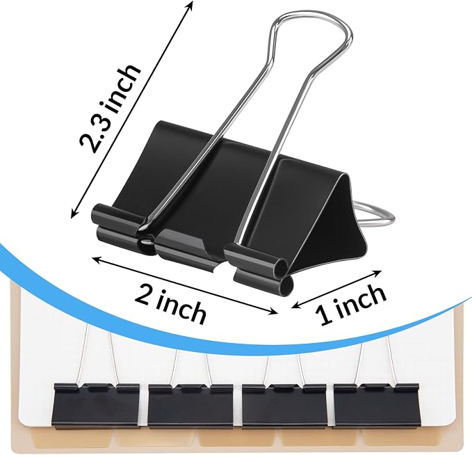 2 Inch 40 Pack Extra Large Binder Clips, Jumbo Paper Clips, Big Paper Clamps - Image 2