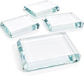 4 PCS Glass Paperweight: Clear Paper Weights Blocks by Unknown