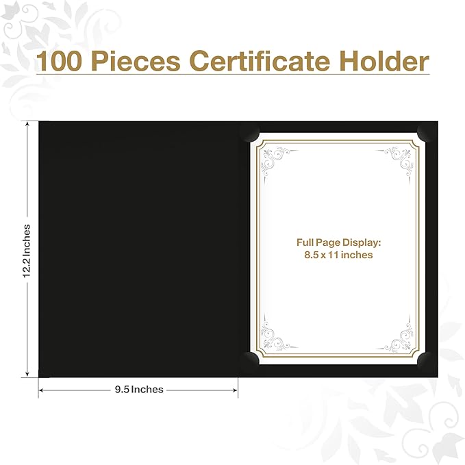 BELLE KR® Black Certificate Holders 8.5 x 11, Documents and Diplomas - Image 3