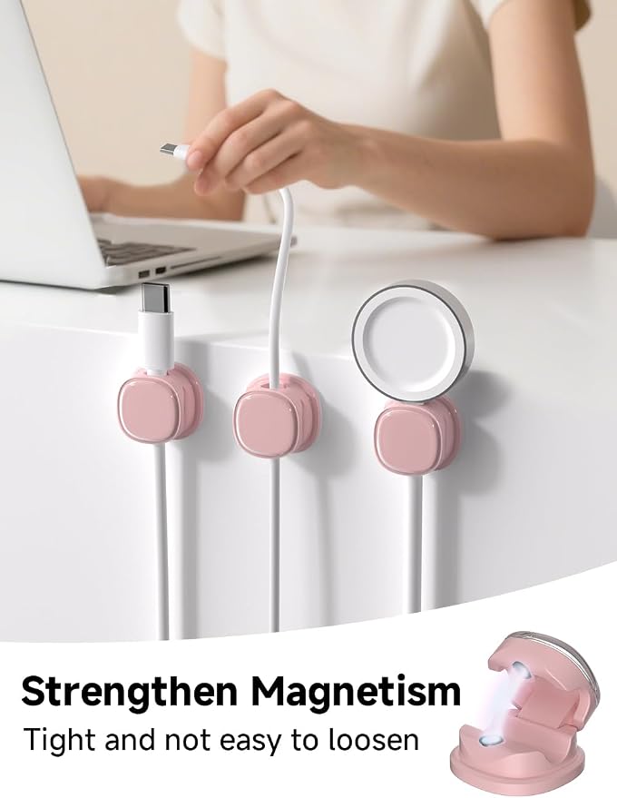 Magnetic Cable Clips, Adjustable Cord Holder Management, Adhesive Wire Keeper - Image 2