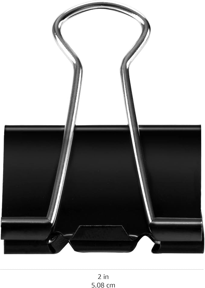 Amazon Basics Sturdy Binder Clips, Office Supplies, Large 2 in, Document - Image 5