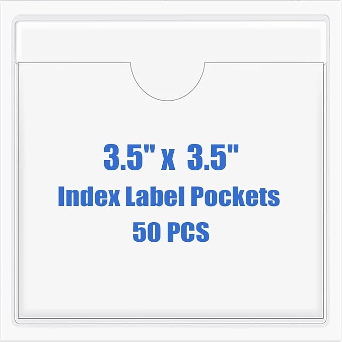 Origin-Joy 50 PCS Self-Adhesive Index Label Pockets by Origin-Joy