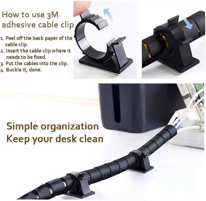 Large PC Cable Management Tube Sleeve Under Desk Wire Organizer - Image 5