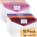 Mr. Pen- Clear Plastic Envelopes File Folders, 10 Pack, Letter Size | Colorful by MrPen