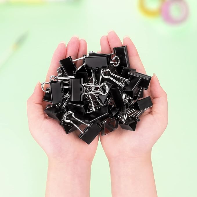 ZZTX Black Binder Clips Paper Clamps Clips Small Size, 1.0 Inches, 36 Pack - Image 5
