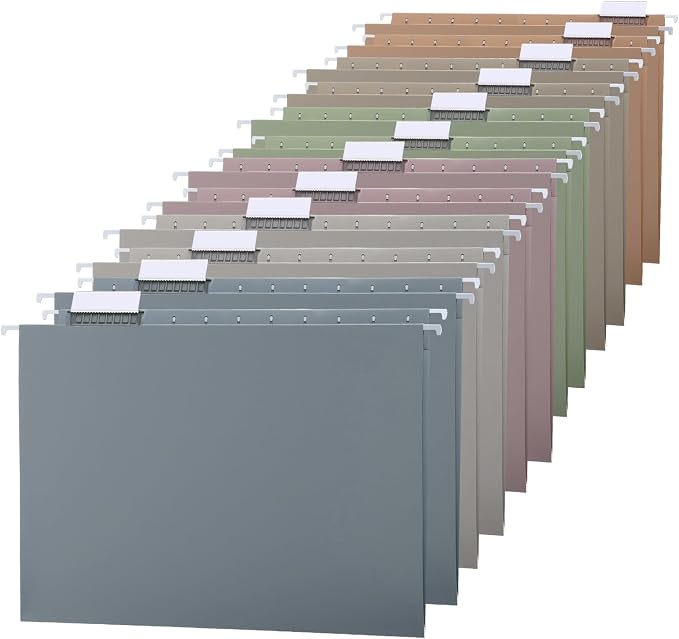 12 Pack Decorative Hanging File Folders, Letter Size by Trandraft