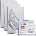ZCZN Aluminum Clipboard with Storage and Clip Recycled, 4 Pack Clipboard Folders by ZCZN