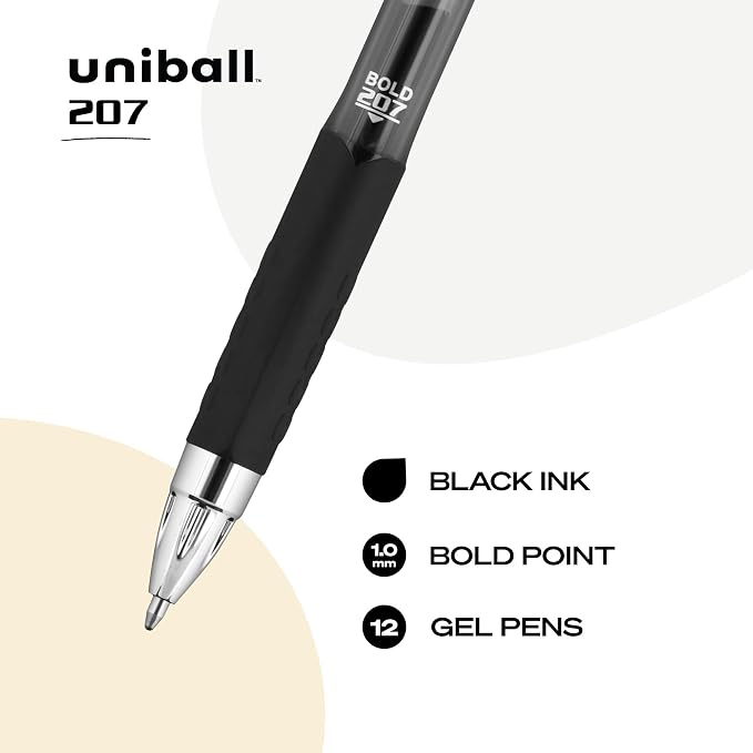 uniball 207 Retractable Gel Pens, Bold Point, 12 Pack - Image 3