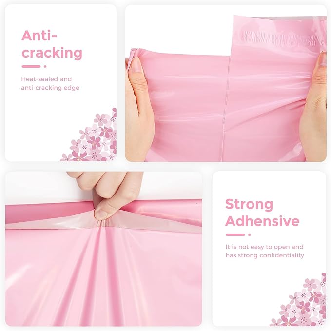 Metronic Poly Mailers 14.5x19 1000 PCS Light Pink, Strong Adhesive Shipping Bags - Image 4