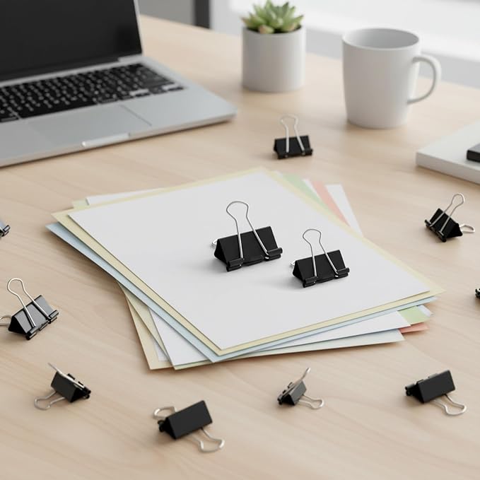 80 PCS Large Binder Clips 2 Inch and 1.6inch, Jumbo Binder Black Paper Clamps - Image 7