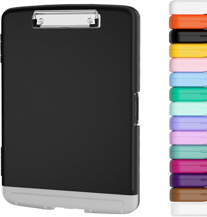 Piasoenc Clipboard with Storage, 8.5 x 11 Organization Box with Pen Holder and by Piasoenc