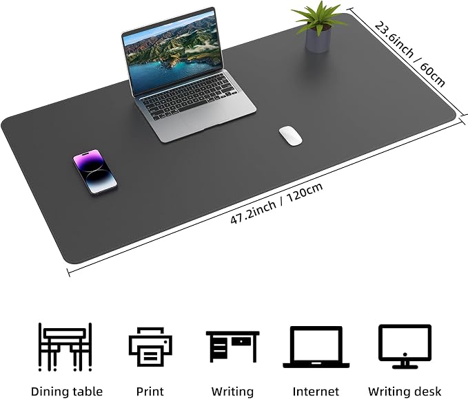 AFIING Large Desk Mat, Waterproof, Large Mouse Pad - Image 2