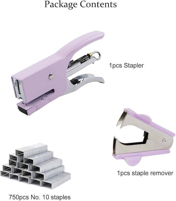 Small Hand-held Stapler Set, 15 Sheet Capacity, Includes 750Pcs Staples and A - Image 2