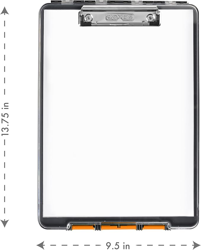 Dexas Clearview Clipcase Dry Erase clipboard, 13.75 x 9.5 Inch, Stay Organized - Image 8