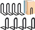 Chunful 8 Pcs Black Modern Metal Book Ends by Chunful