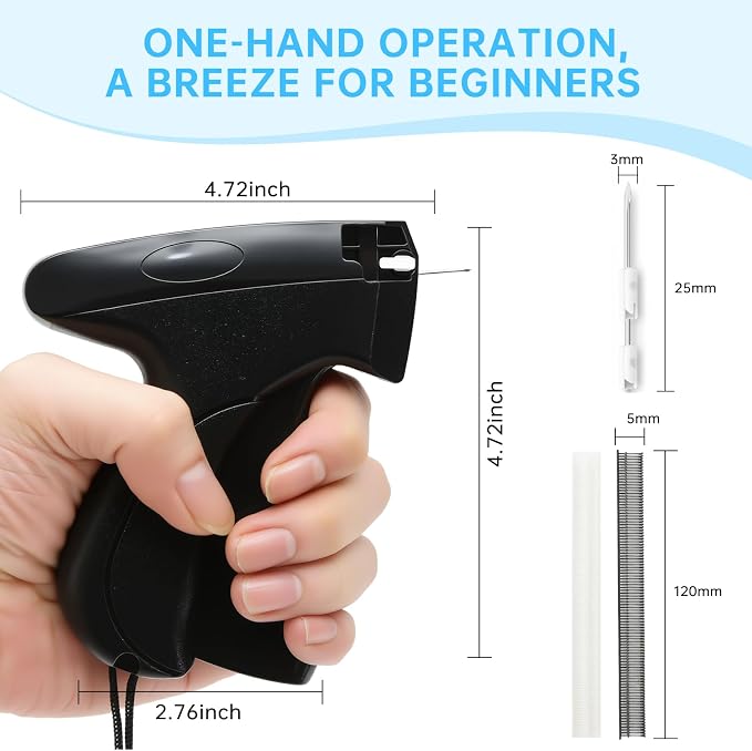Black Micro Sewing Gun Stitch Gun - Image 3