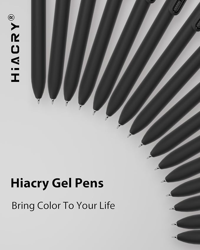 Hiacry 16 Pack Gel Pens, Quick-Dry Long Lasting Black Ink-0.7 MM Fine Point | - Image 7