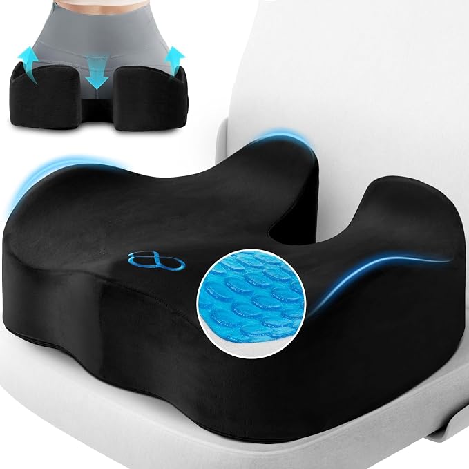 CushyOasis Seat Cushion, Gel Chair Cushions, Office Chair Cushions, Anti-Slip by CushyOasis